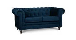 Habitat Chesterfield Velvet 2 Seater Sofa - Blue -Habitat 8817109 R Z002A