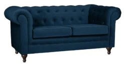 Habitat Chesterfield Velvet 2 Seater Sofa - Blue -Habitat 8817109 R Z004A