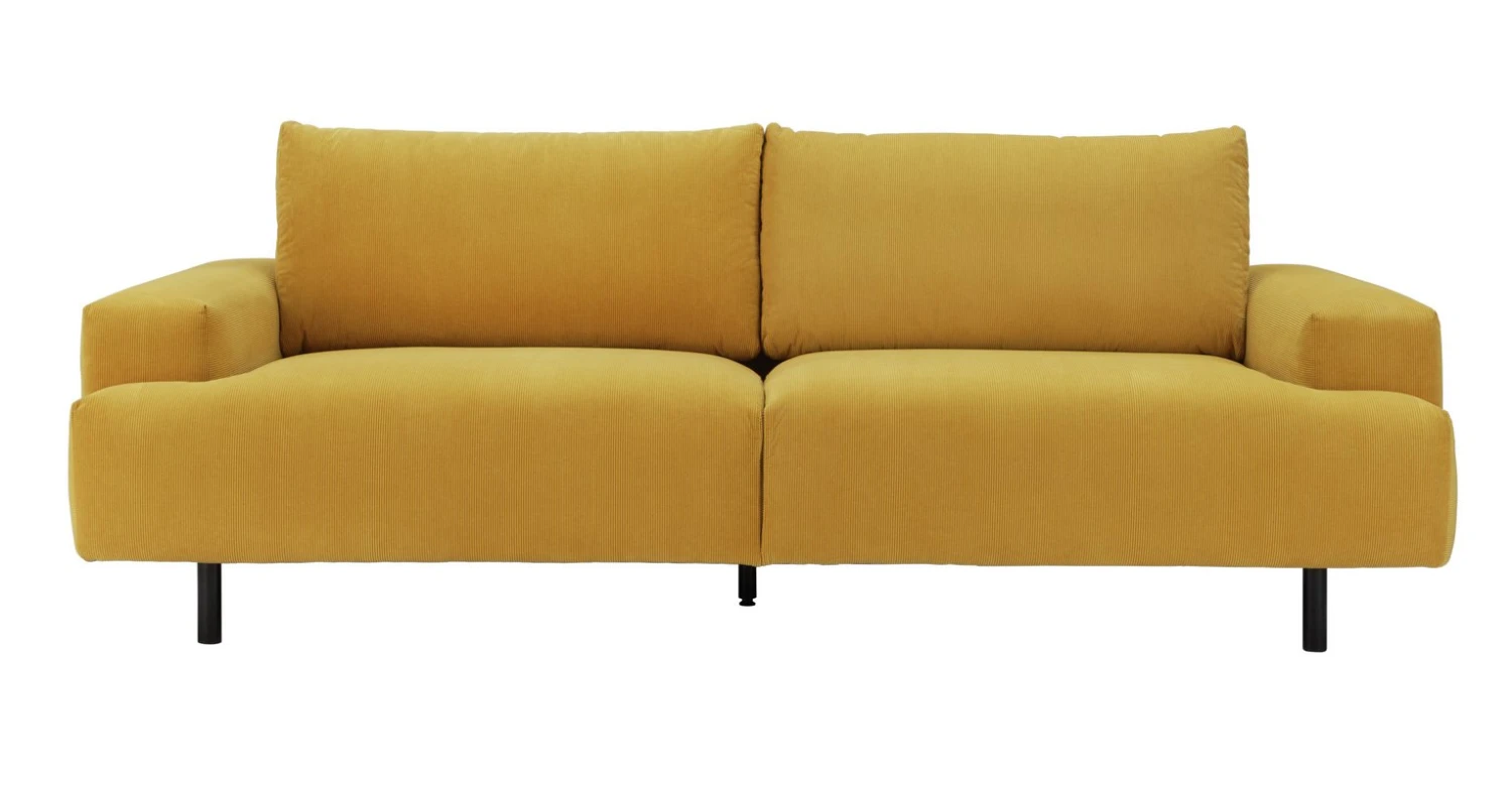 Habitat Julien Fabric 3 Seater Sofa - Yellow 1 Habitat Julien Fabric 3 Seater Sofa - Yellow