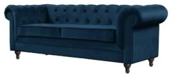 Habitat Chesterfield Velvet 3 Seater Sofa - Blue -Habitat 8869298 R Z002A