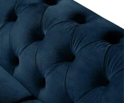Habitat Chesterfield Velvet 3 Seater Sofa - Blue -Habitat 8869298 R Z005A