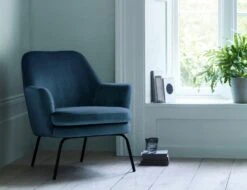 Habitat Celine Velvet Accent Chair - Blue 19 Habitat Celine Velvet Accent Chair - Blue -Habitat 8874702 R Z002C