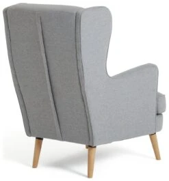Habitat Callie Fabric Wingback Chair- Light Grey -Habitat 8884950 R Z003A