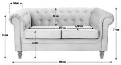 Habitat Chesterfield Velvet 2 Seater Sofa - Green 10 Habitat Chesterfield Velvet 2 Seater Sofa - Green -Habitat 8889924 R E001