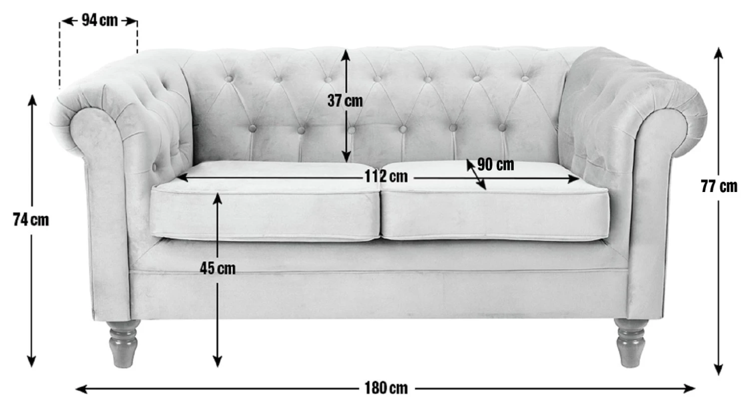 Habitat Chesterfield Velvet 2 Seater Sofa - Green 4 Habitat Chesterfield Velvet 2 Seater Sofa - Green - Image 4