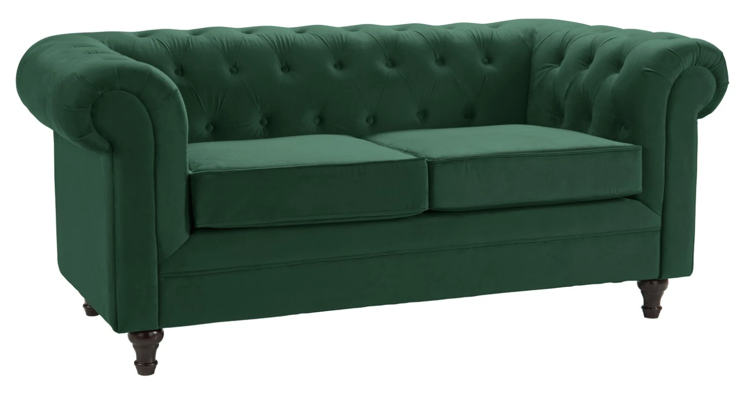 Habitat Chesterfield Velvet 2 Seater Sofa - Green 6 Habitat Chesterfield Velvet 2 Seater Sofa - Green - Image 6