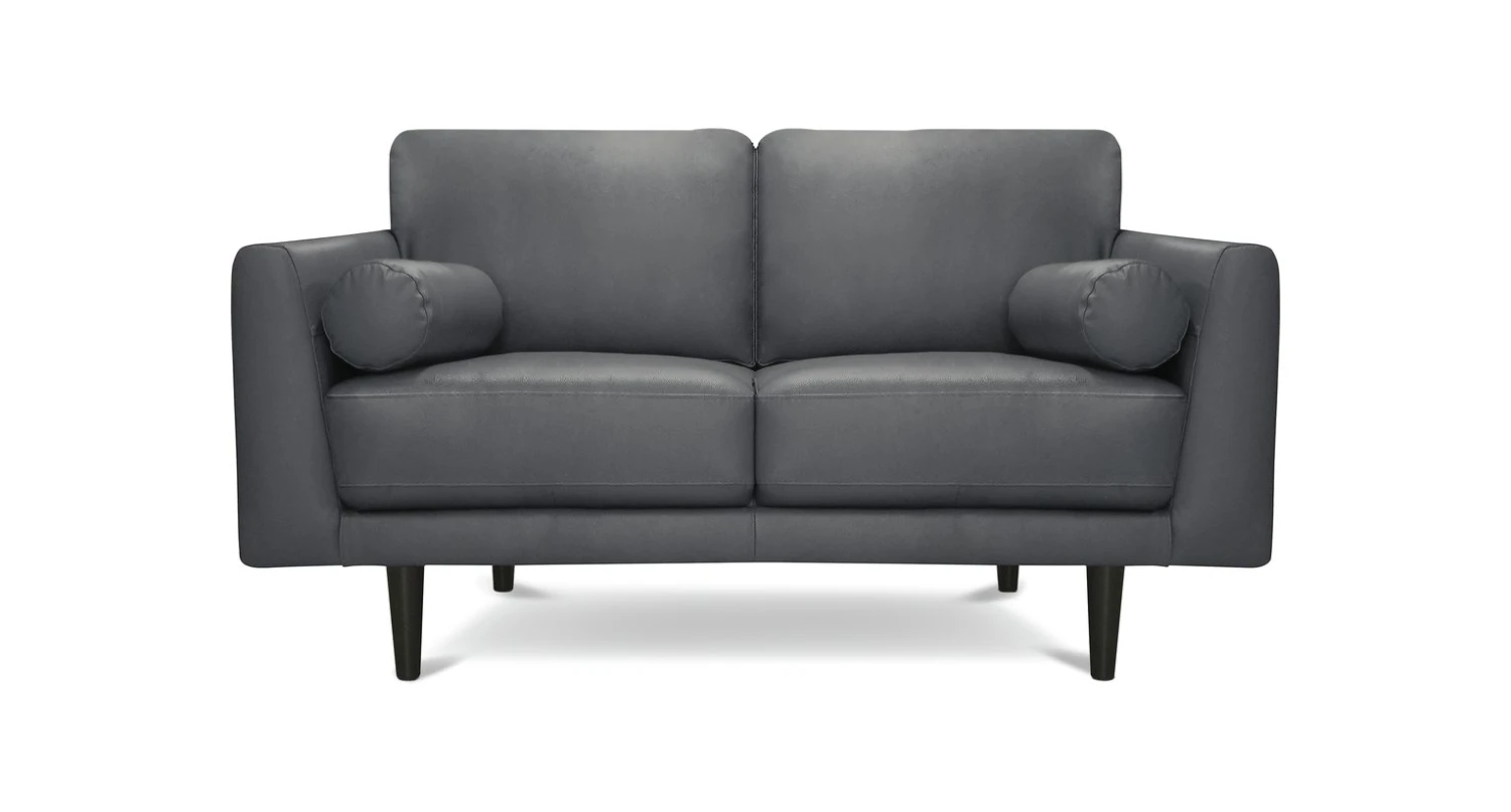 Habitat Jackson Leather 2 Seater Sofa - Grey 1 Habitat Jackson Leather 2 Seater Sofa - Grey