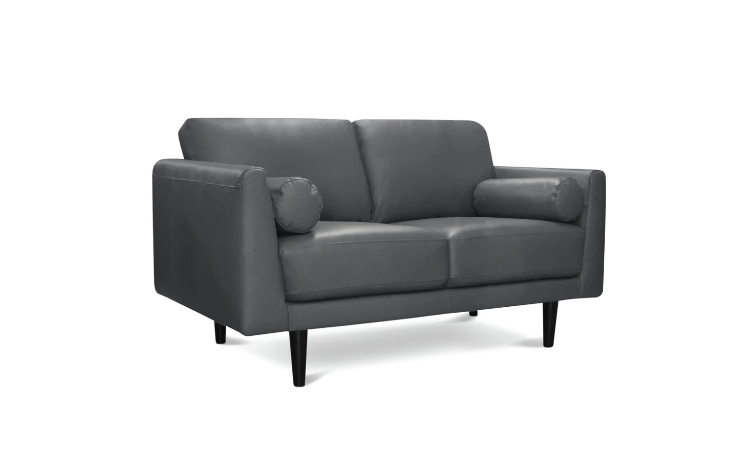 Habitat Jackson Leather 2 Seater Sofa - Grey 3 Habitat Jackson Leather 2 Seater Sofa - Grey - Image 3