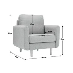 Habitat Remi Fabric Armchair In A Box - Light Grey 11 Habitat Remi Fabric Armchair In A Box - Light Grey -Habitat 8896395 R Z020A
