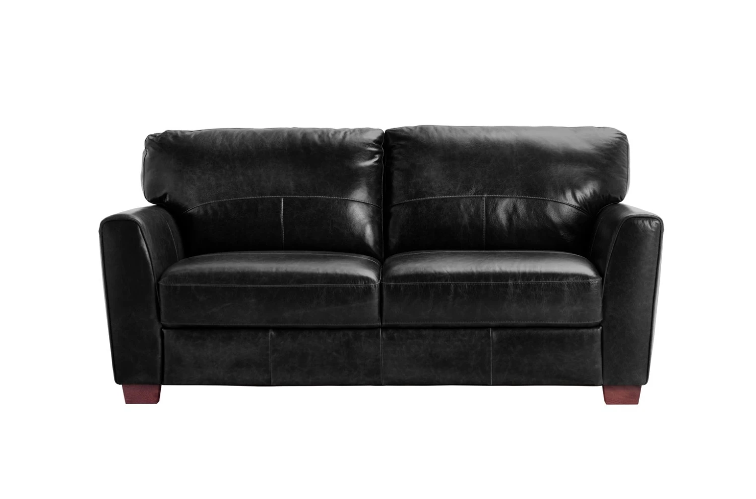 Habitat Milford Leather 3 Seater Sofa - Black 1 Habitat Milford Leather 3 Seater Sofa - Black