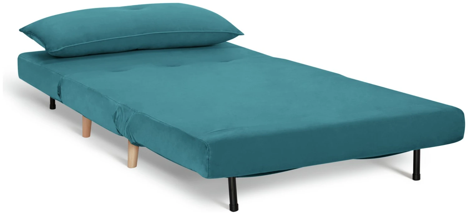 Habitat Roma Small Double Velvet Chairbed - Teal 4 Habitat Roma Small Double Velvet Chairbed - Teal - Image 4