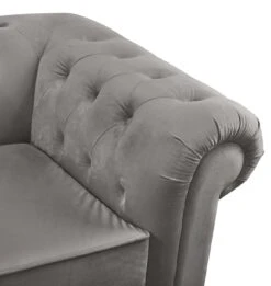 Habitat Chesterfield Velvet 3 Seater Sofa - Light Grey -Habitat 9112913 R Z006A