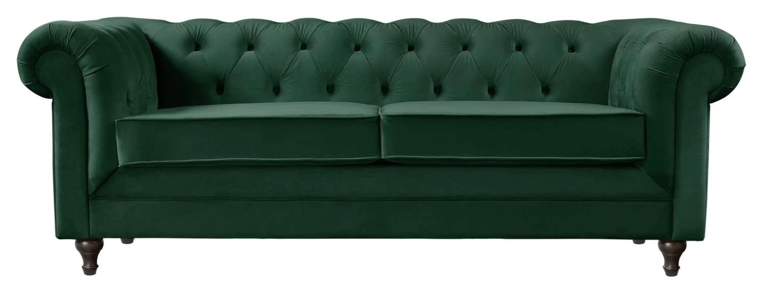 Habitat Chesterfield Velvet 3 Seater Sofa - Green 1 Habitat Chesterfield Velvet 3 Seater Sofa - Green