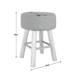 Habitat Sophie Small Fabric Stool - Light Grey -Habitat 9180873 R Z020A
