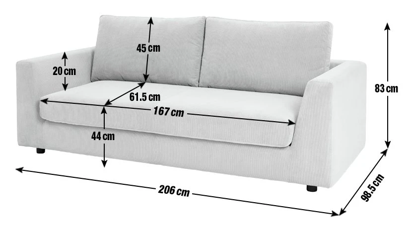 Habitat Brixley Fabric 3 Seater Sofa - Yellow 4 Habitat Brixley Fabric 3 Seater Sofa - Yellow - Image 4