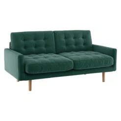 Habitat Fenner Velvet 2 Seater Sofa - Emerald -Habitat 9199541 R Z002A