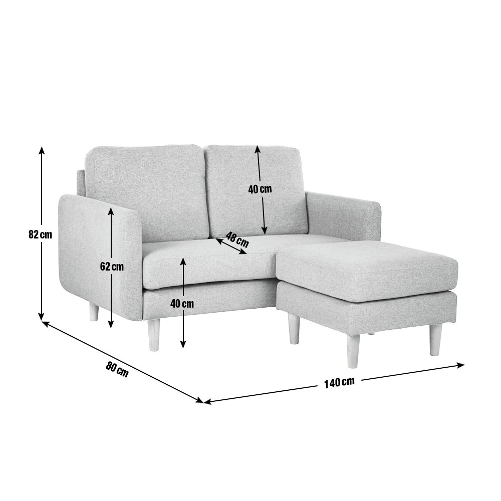 Habitat Remi Fabric 2 Seater Chaise Sofa In A Box - Charcoal 10 Habitat Remi Fabric 2 Seater Chaise Sofa In A Box - Charcoal - Image 10