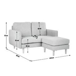 Habitat Remi Fabric 2 Seater Chaise Sofa In A Box-Light Grey 13 Habitat Remi Fabric 2 Seater Chaise Sofa In A Box-Light Grey -Habitat 9203341 R Z020A