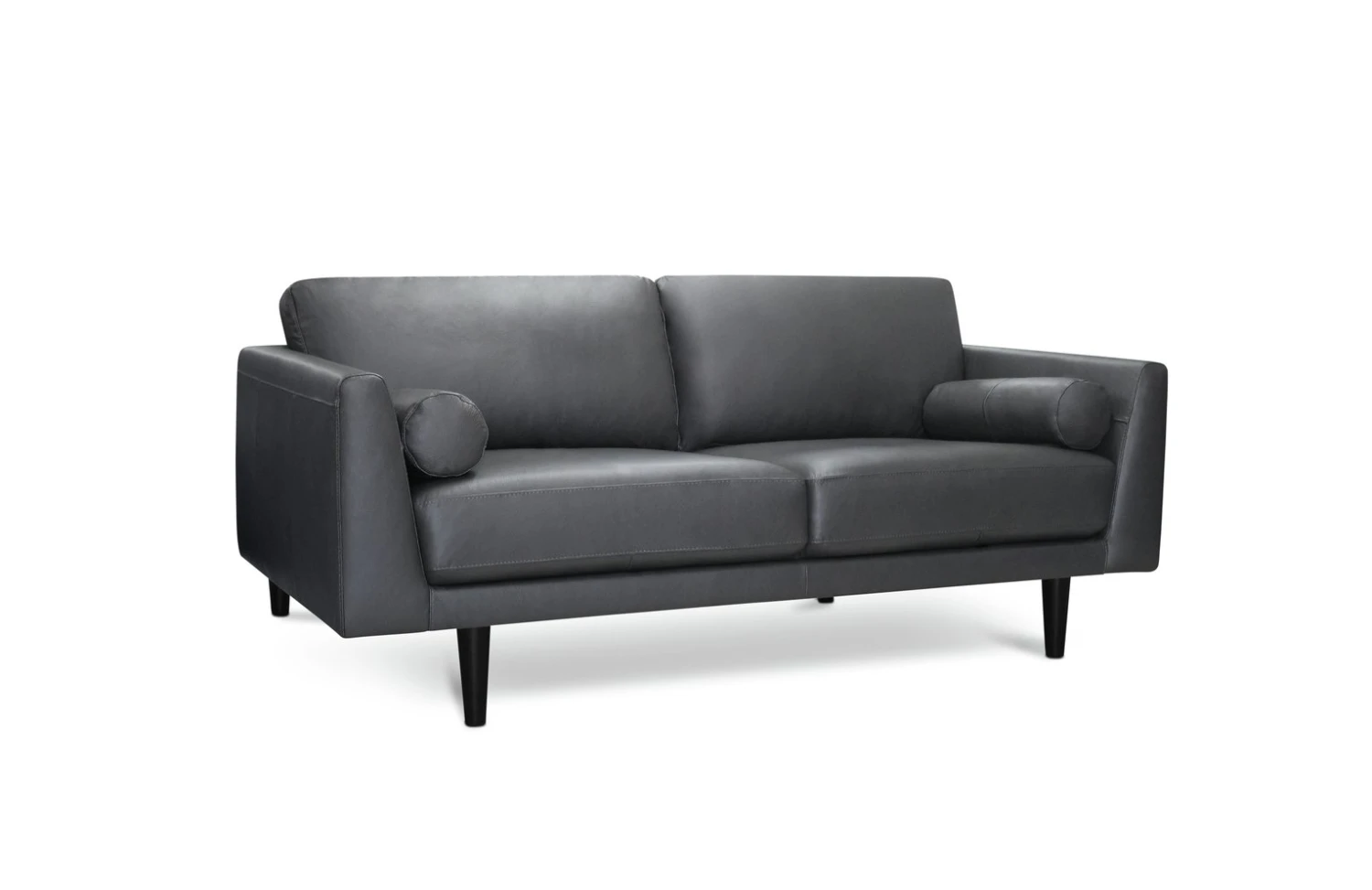 Habitat Jackson Leather 3 Seater Sofa - Grey 4 Habitat Jackson Leather 3 Seater Sofa - Grey - Image 4
