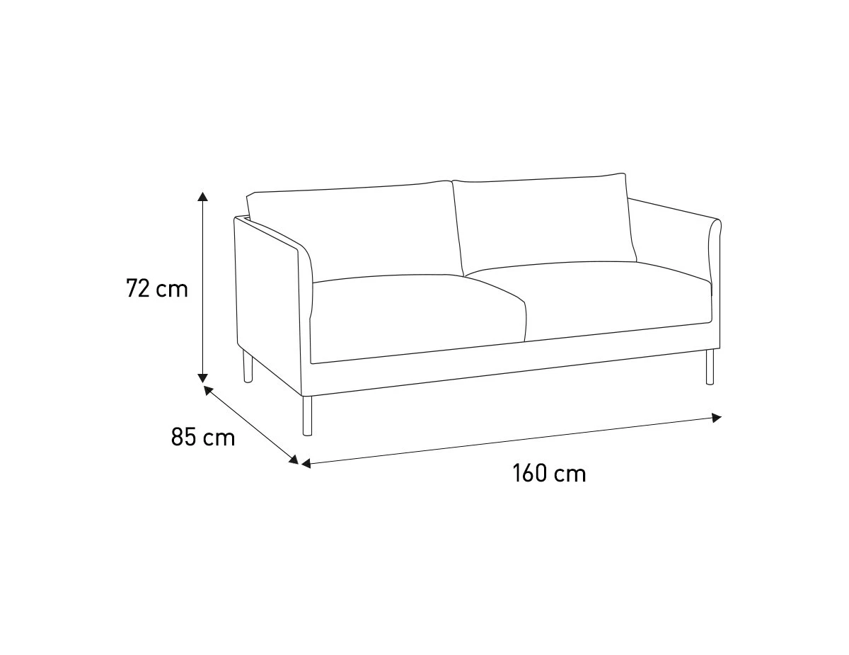 Habitat Hyde Velvet 2 Seater Sofa - Yellow 4 Habitat Hyde Velvet 2 Seater Sofa - Yellow - Image 4