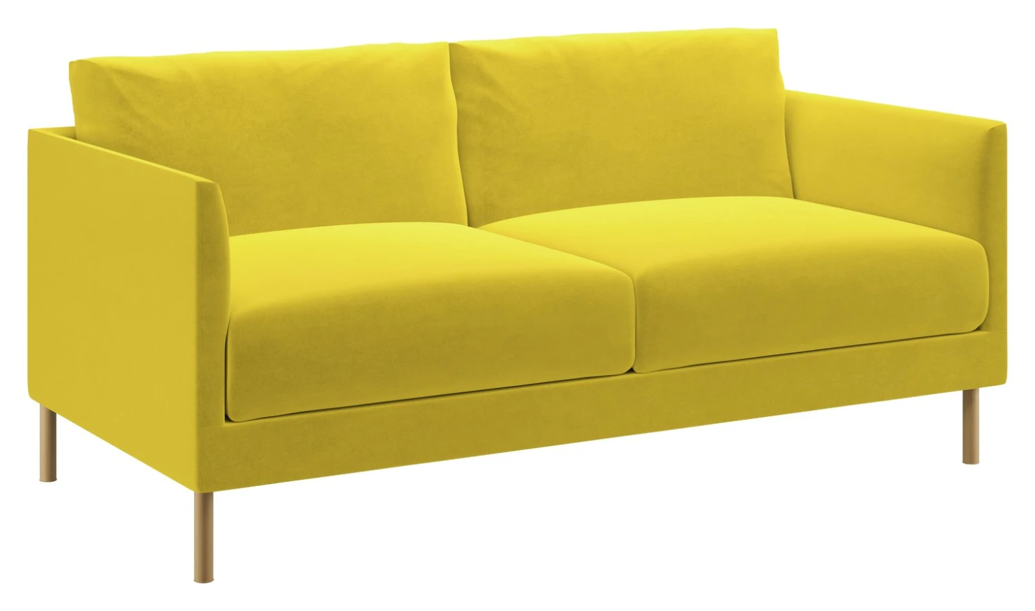 Habitat Hyde Velvet 2 Seater Sofa - Yellow 7 Habitat Hyde Velvet 2 Seater Sofa - Yellow - Image 7