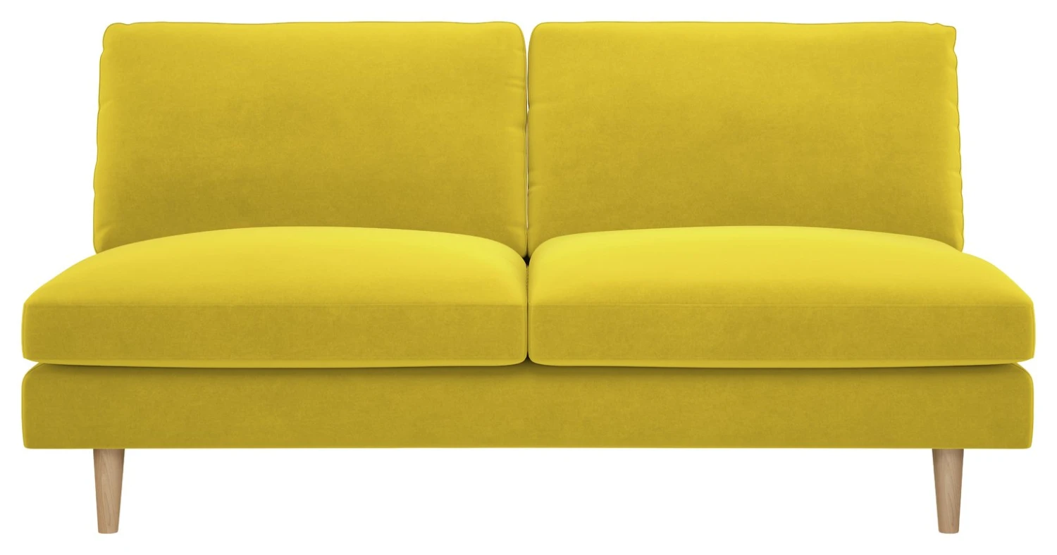 Habitat Teo Velvet 2 Seater Sofa - Yellow 1 Habitat Teo Velvet 2 Seater Sofa - Yellow