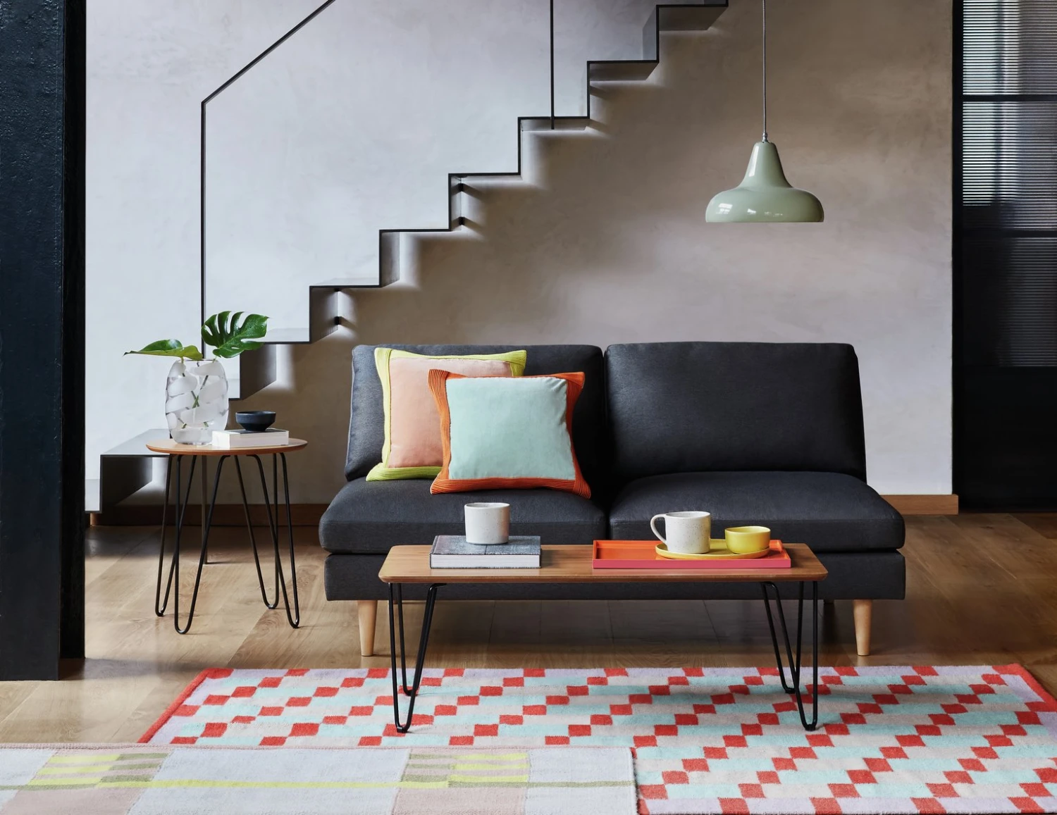 Habitat Teo Velvet 2 Seater Sofa - Yellow 3 Habitat Teo Velvet 2 Seater Sofa - Yellow - Image 3