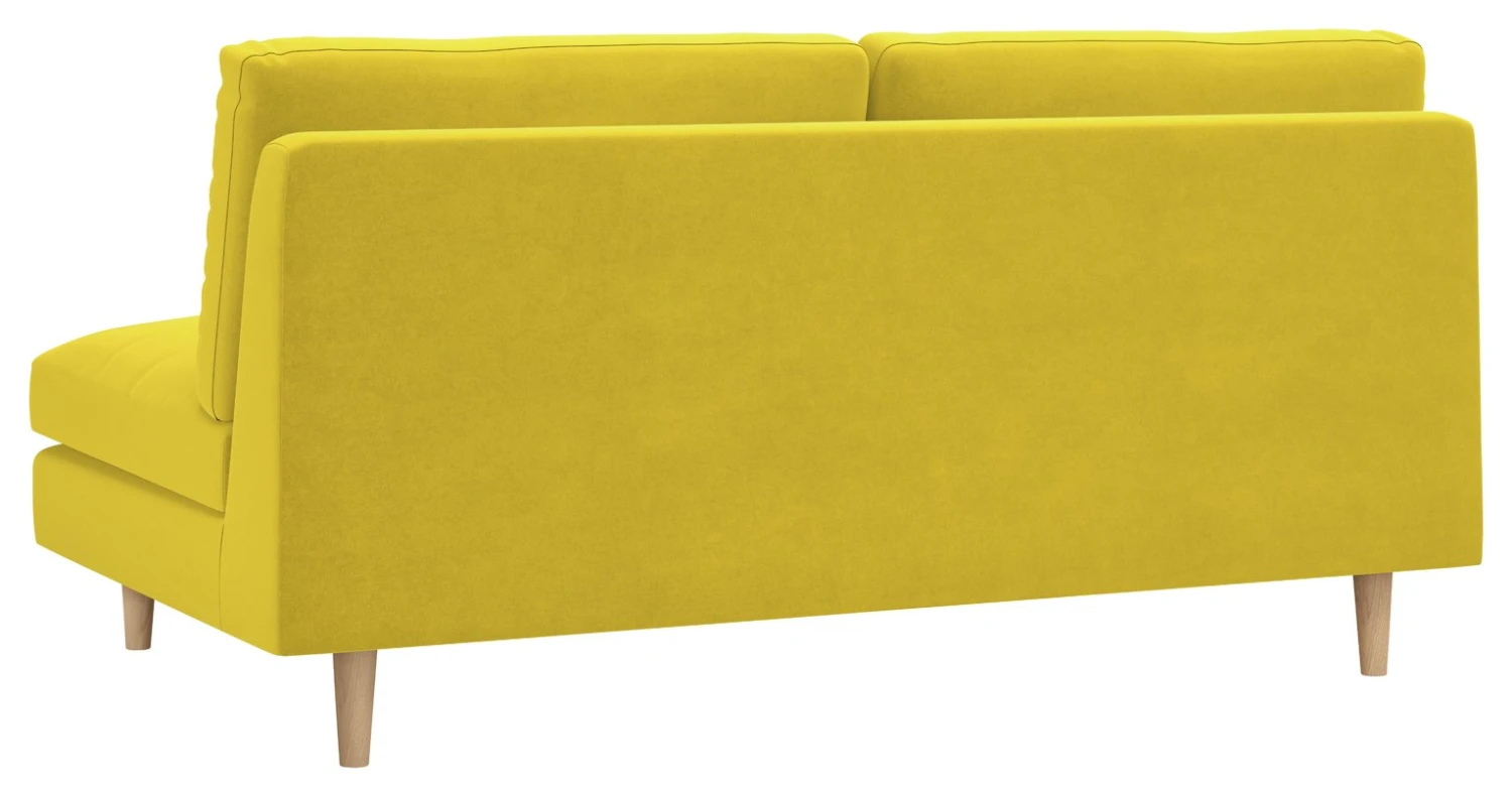 Habitat Teo Velvet 2 Seater Sofa - Yellow 5 Habitat Teo Velvet 2 Seater Sofa - Yellow - Image 5