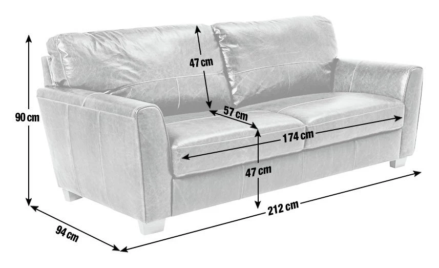 Habitat Milford Leather 4 Seater Sofa - Black 4 Habitat Milford Leather 4 Seater Sofa - Black - Image 4