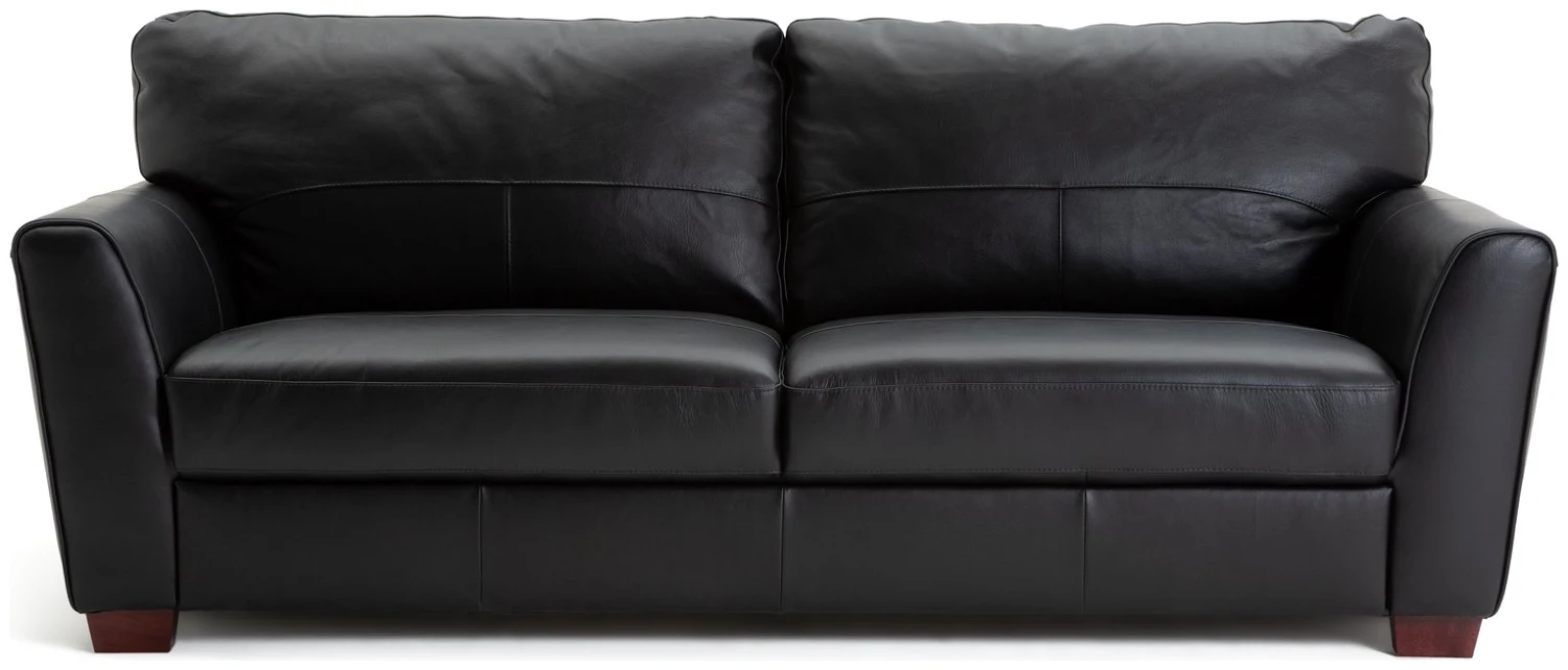Habitat Milford Leather 4 Seater Sofa - Black 1 Habitat Milford Leather 4 Seater Sofa - Black