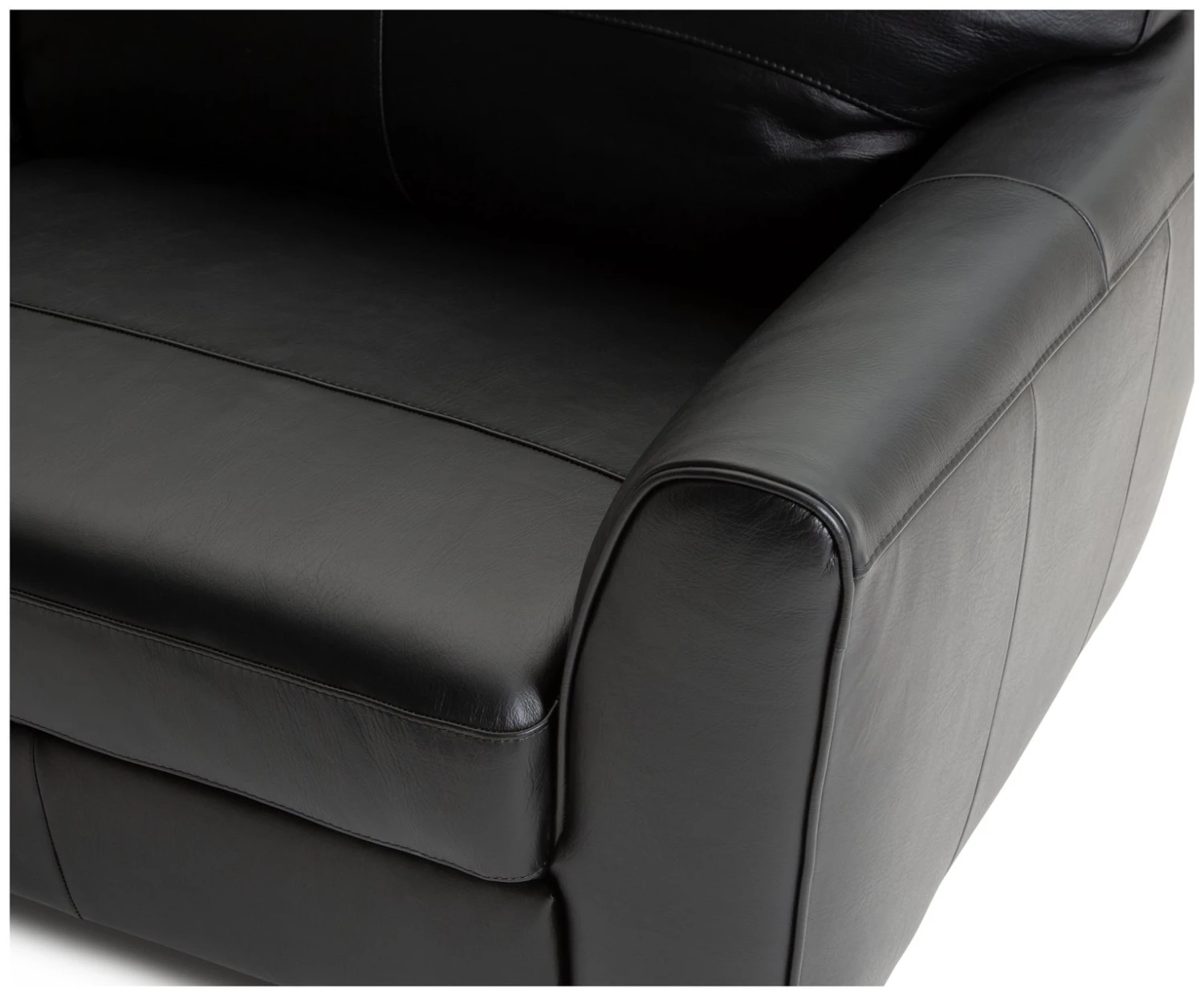 Habitat Milford Leather 4 Seater Sofa - Black 9 Habitat Milford Leather 4 Seater Sofa - Black - Image 9