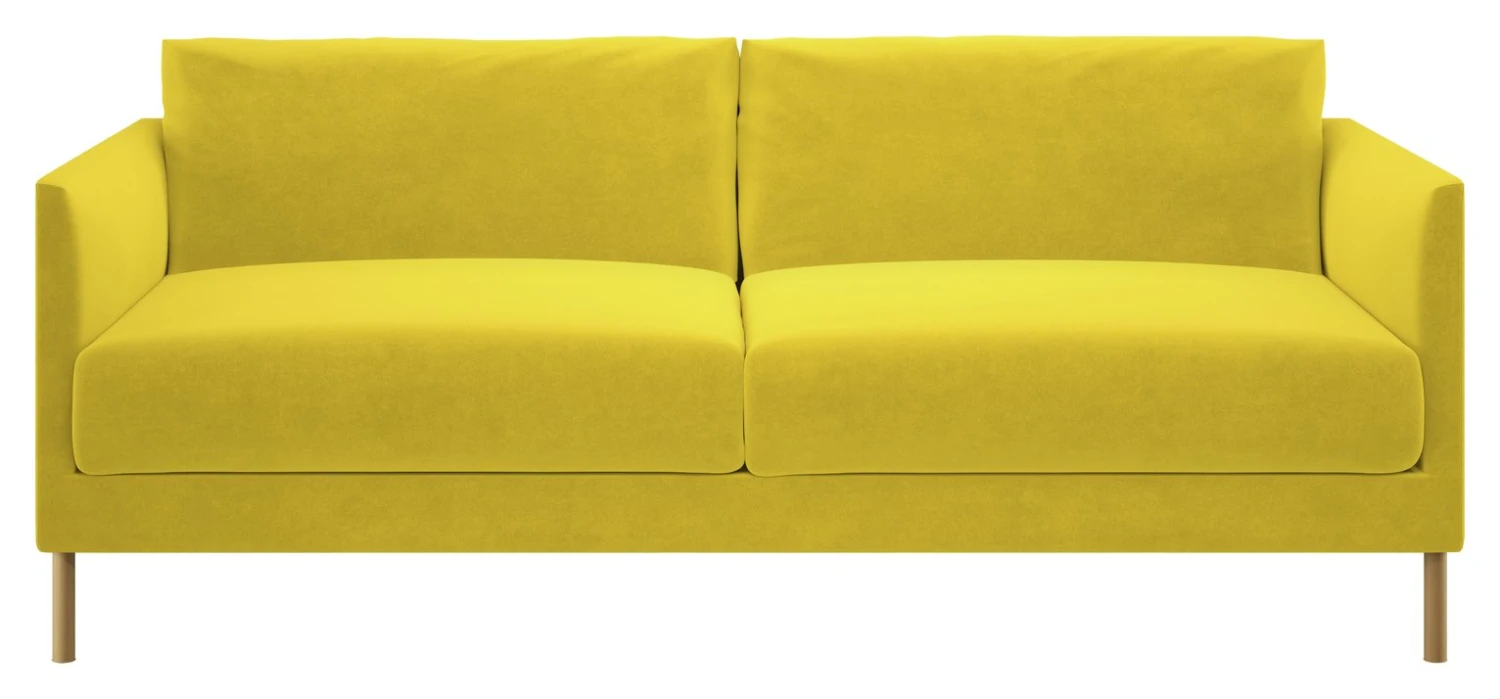 Habitat Hyde Velvet 3 Seater Sofa - Yellow 1 Habitat Hyde Velvet 3 Seater Sofa - Yellow