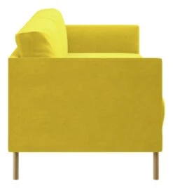 Habitat Hyde Velvet 3 Seater Sofa - Yellow 12 Habitat Hyde Velvet 3 Seater Sofa - Yellow -Habitat 9266292 R Z004A