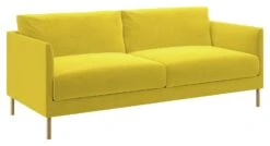 Habitat Hyde Velvet 3 Seater Sofa - Yellow 13 Habitat Hyde Velvet 3 Seater Sofa - Yellow -Habitat 9266292 R Z008A