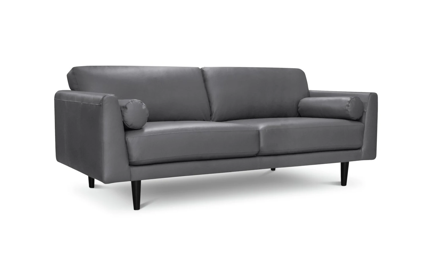 Habitat Jackson Leather 4 Seater Sofa - Grey 3 Habitat Jackson Leather 4 Seater Sofa - Grey - Image 3