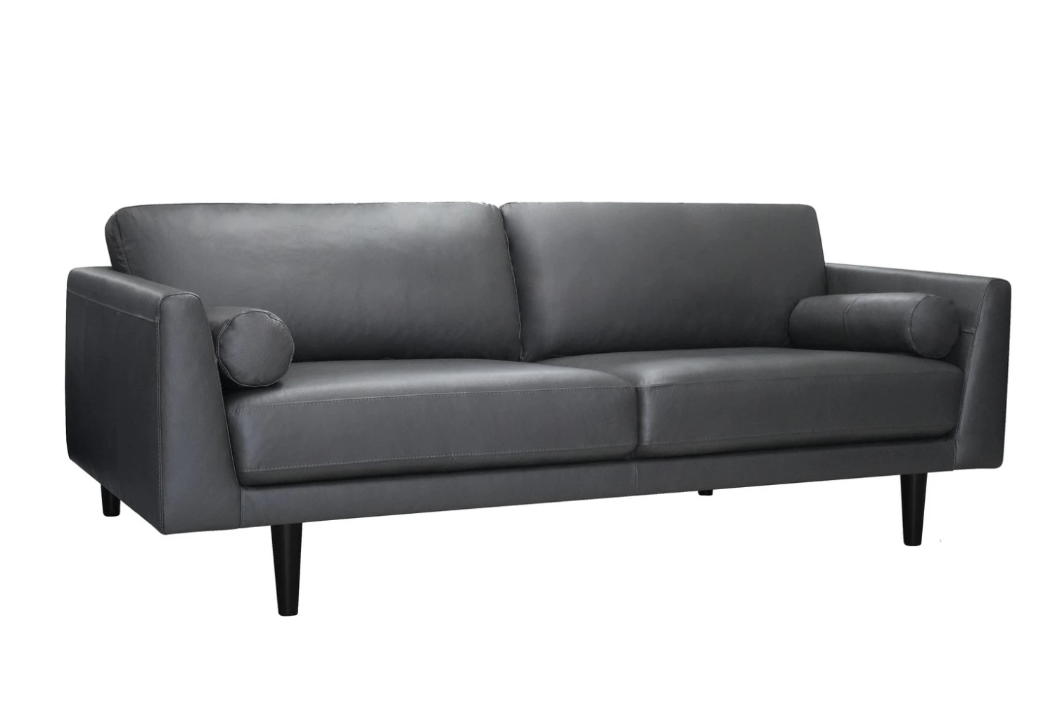 Habitat Jackson Leather 4 Seater Sofa - Grey 5 Habitat Jackson Leather 4 Seater Sofa - Grey - Image 5