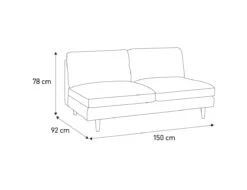 Habitat Teo Velvet 2 Seater Sofa - Orange -Habitat 9303382 R E001