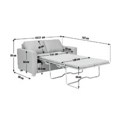 Habitat Apartment 2 Seater Fabric Sofa Bed - Charcoal -Habitat 9340008 R Z020A