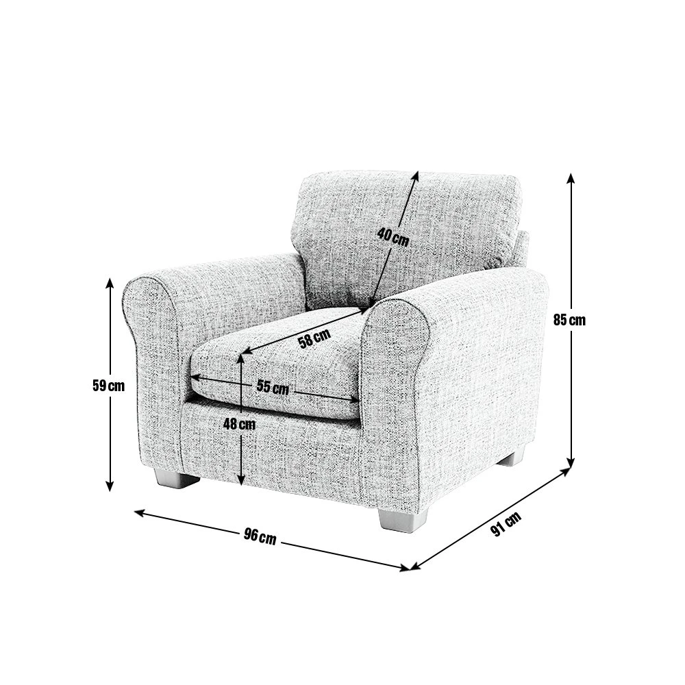 Habitat Lisbon Fabric Armchair - Charcoal 5 Habitat Lisbon Fabric Armchair - Charcoal - Image 5