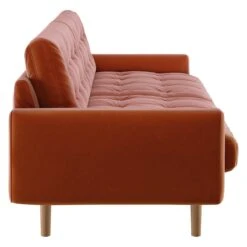 Habitat Fenner Velvet 3 Seater Sofa - Orange 13 Habitat Fenner Velvet 3 Seater Sofa - Orange -Habitat 9374232 R Z004A
