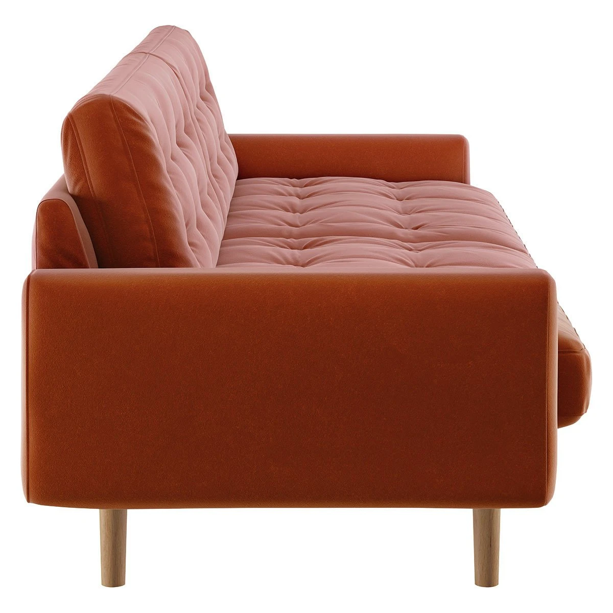 Habitat Fenner Velvet 3 Seater Sofa - Orange 7 Habitat Fenner Velvet 3 Seater Sofa - Orange - Image 7