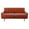 Habitat Fenner Velvet 2 Seater Sofa - Orange