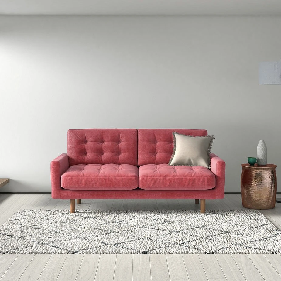 Habitat Fenner Velvet 2 Seater Sofa - Orange 7 Habitat Fenner Velvet 2 Seater Sofa - Orange - Image 7