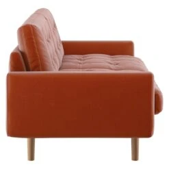 Habitat Fenner Velvet 2 Seater Sofa - Orange 12 Habitat Fenner Velvet 2 Seater Sofa - Orange -Habitat 9387119 R Z004A