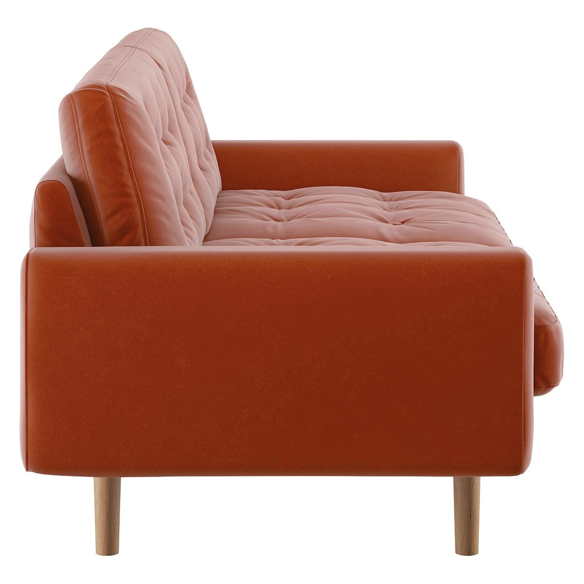 Habitat Fenner Velvet 2 Seater Sofa - Orange 6 Habitat Fenner Velvet 2 Seater Sofa - Orange - Image 6