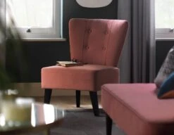 Habitat Delilah Fabric Cocktail Chair - Pink 10 Habitat Delilah Fabric Cocktail Chair - Pink -Habitat 9397336 R Z001C