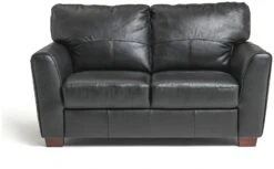Habitat Milford Leather 2 Seater Sofa - Black