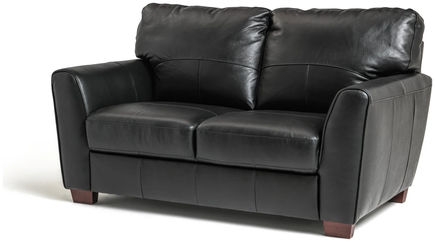 Habitat Milford Leather 2 Seater Sofa - Black 6 Habitat Milford Leather 2 Seater Sofa - Black - Image 6