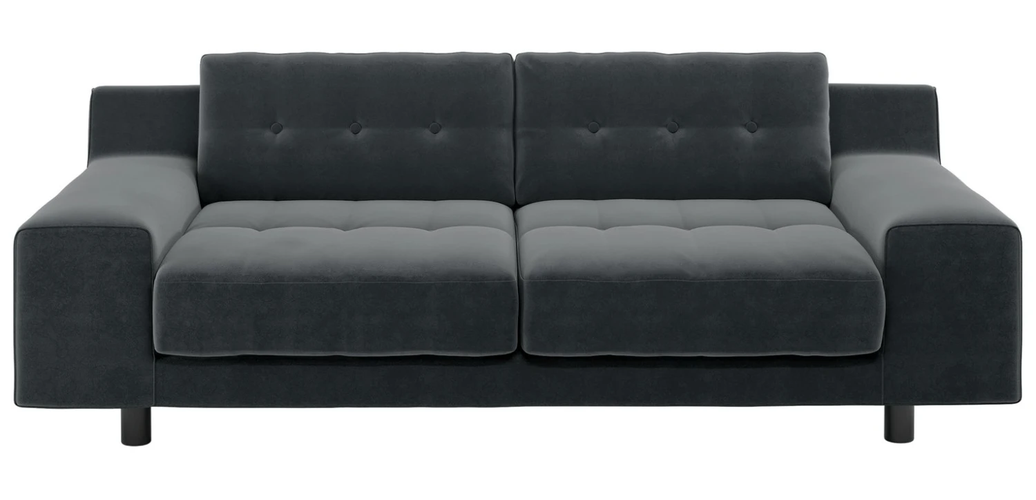 Habitat Hendricks Velvet 3 Seater Sofa - Dark Grey 1 Habitat Hendricks Velvet 3 Seater Sofa - Dark Grey