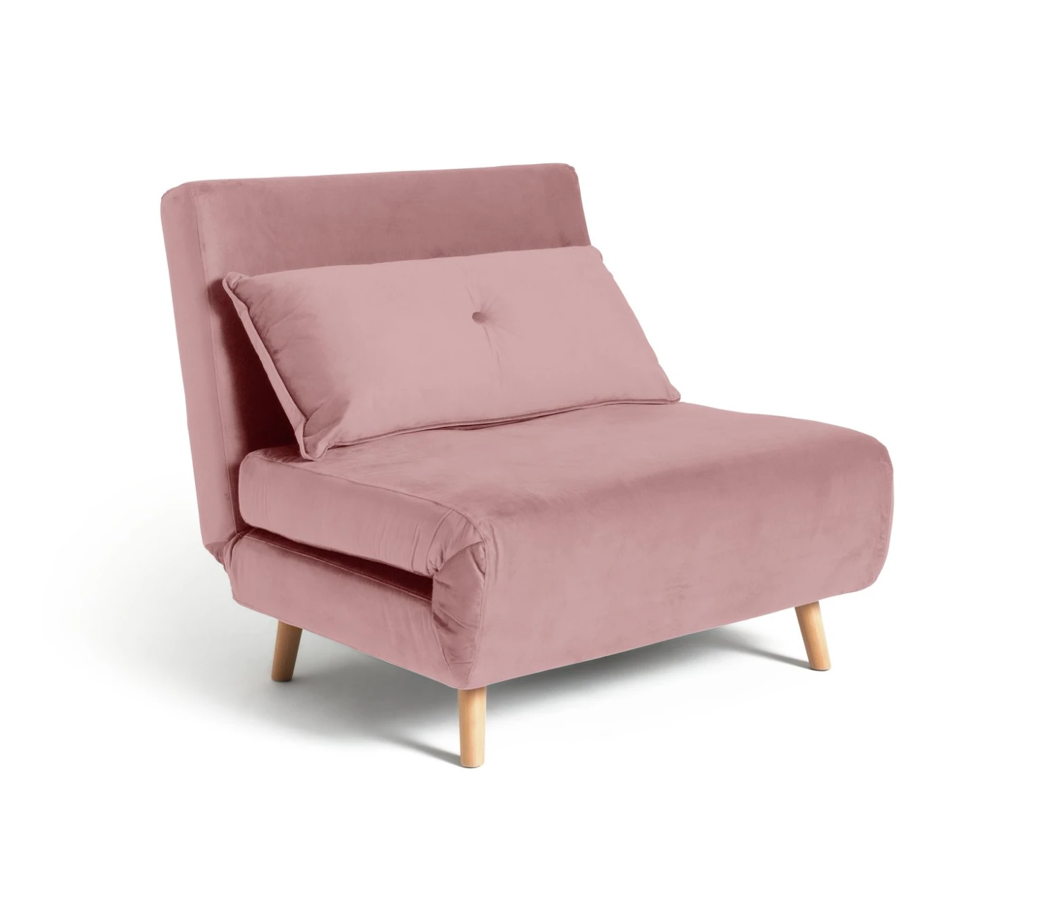 Habitat Roma Single Velvet Chairbed - Pink 1 Habitat Roma Single Velvet Chairbed - Pink